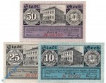 Notgeld Goch , Set mit 3 Scheinen B , Mehl Grabowski 445.2 , von 1921 , Westfalen Serien Notgeld