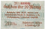 Notgeld Hafenbetriebsverein Hamburg 3765.145.20 , 20 Pfennig Schein in kfr. 11.1920 , Hamburg Verkehrsausgabe