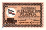 Notgeld Hamburg , Stinnes Linien , 10 Millionen Mark Schein , Keller 2135 a , 18.08.1923 , Hamburg Großnotgeld
