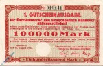 Notgeld Hannover , Überlandwerke , 100.000 Mark Schein , Keller 2168.b , 11.08.1923 , Niedersachsen Großnotgeld