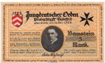 Notgeld Jungdeutscher Orden Baustein Bielefeld 101.1 , 5 Mark Schein in kfr. o.D. Westfalen Seriennotgeld