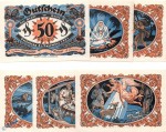 Notgeld Kahla , Weihnachtsserie Set mit 6 Scheinen in kfr. Mehl ,Grabowski 668.9 , von 1921 , Thüringen Seriennotgeld