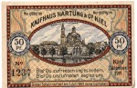 Notgeld Kaufhaus Hartung Kiel 695.1 , 50 Pfennig Schein in gbr. von 1919 Schleswig Holstein Seriennotgeld