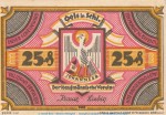 Notgeld Kaufmännischer Verein Oels 1008.1 , 25 Pfennig Schein in kfr. o.D. Schlesien Seriennotgeld