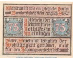 Notgeld Kleinrentner Meiningen 876.2.a , 75 Pfennig Schein Nr.1 in kfr. o.D. Thüringen Seriennotgeld