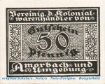 Notgeld Kolonialwarenhändler Amorbach 0115.05.03 , 50 Pfennig in kfr. o.D. , Bayern Verkehrsausgabe