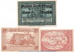 Notgeld Kreis Diepholz 273.1 , Set mit 3 Scheinen -mit Wz- in kfr. von 1920 , Niedersachsen Seriennotgeld 