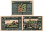 Notgeld Kreis Monschau 896.1 , Set mit 3 Scheinen in kfr. von 1921 , Rheinland Seriennotgeld