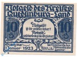 Notgeld Kreis Quedlinburg , 10 Pfennig Schein b , Mehl Grabowski 1089.1 a , Sachsen Anhalt Seriennotgeld