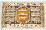 Notgeld Lötzen , 10 Pfennig Schein , Mehl Grabowski 814.1 , von 1920 , Ostpreussen Seriennotgeld