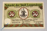 Notgeld Langewiesen , 50 Pfennig Schein mit Stempel , Mehl Grabowski 772.1 a , von 1921 , Thüringen Seriennotgeld