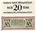 Notgeld Magdeburg , Saccarin Fabrik , 20 Pfennig Schein , Tieste 4340.05.12 , Sachsen Verkehrsausgabe