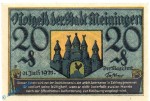 Notgeld Meiningen , 20 Pfennig Schein in kfr. Mehl Grabowski 877.3 , von 1921 , Thüringen Seriennotgeld