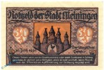 Notgeld Meiningen , 30 Pfennig Schein in kfr. Mehl Grabowski 877.4 , von 1921 , Thüringen Seriennotgeld