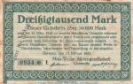 Notgeld Moll Werke Chemnitz , 30.000 Mark Schein in gbr. Keller 808.a von 1923 , Sachsen Inflation