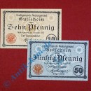 Notgeld Neckargemünd , Satz mit 2 Scheinen , Tieste 4780.01, 02 , von 1917 , Baden Verkehrsausgabe