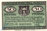 Notgeld Neidenburg , 50 Pfennig Schein , schwarze Kn , Mehl Grabowski 932.2 , von 1920 , Ostpreussen Seriennotgeld