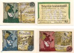 Notgeld Neinstedt 933.2 , Besenbinderin Set mit 4 Scheinen in kfr. von 1921 , Sachsen Anhalt Seriennotgeld