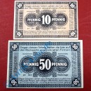 Notgeld Neuhaldensleben , Satz mit 2 Scheinen , Tieste 4855.10 und 11 , von 1919 , Sachsen Anhalt Verkehrsausgabe