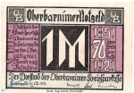 Notgeld Oberbarnim 993.1 , 1 Mark Schein in kfr. von 1921 , Brandenburg Seriennotgeld