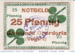 Notgeld Oberdorla , 25 Pfennig Schein in kfr. Tieste 5225.05.020.f , von 1918 , Thüringen Verkehrsausgabe