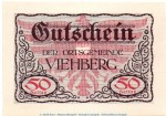 Notgeld Ort Viehberg S.1110.II.f , 50 Heller Schein in kfr. o.D. Notgeld Oberösterreich
