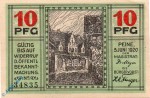 Notgeld Peine , 10 Pfennig Schein , Tieste 5540.10.05 , von 1920 , Niedersachsen Verkehrsausgabe