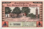 Notgeld Quern , 1 Mark Schein , Mehl Grabowski 1091.2 , Schleswig Holstein Seriennotgeld