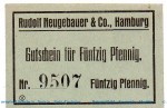Notgeld R. Neugebauer Hamburg 2765.350.01 , 50 Pfennig Schein in kfr. o.D. Hamburg Verkehrsausgabe