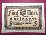 Notgeld Ratibor , 5 Mark Schein blanko , Mehl Grabowski 1100.1 C , Schlesien Seriennotgeld