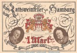 Notgeld Ratsweinkeller Hamburg 548.1 , 1 Mark Schein in kfr. von 1921 , Hamburg Seriennotgeld