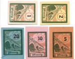 Notgeld Salzburghofen , Set mit 5 Scheinen in kfr. Tieste 6360.05.01-05 , von 1920 , Bayern Verkehrsausgabe