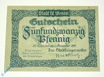 Notgeld Sankt Wendel , 25 Pfennig Schein , Tieste 6420.05.02 , von 1919 , Rheinland Verkehrsausgabe