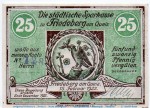 Notgeld Sparkasse Friedeberg a. Queis 391.2.a , 25 Pfennig Schein Kn und Us in kfr. von 1922 , Schlesien Seriennotgeld