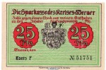 Notgeld Sparkasse Weener a.d. Ems , 25 Pfennig Schein Konto F in kfr. o.D. Niedersachsen Seriennotgeld