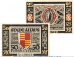 Notgeld Stadt Ahaus 3.1 , Set mit 2 Scheinen von 1921 , Westfalen Seriennotgeld