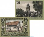 Notgeld Stadt Artern 0210.05.10-11 , Set mit 2 Scheinen in kfr. von 1921 , Thüringen Verkehrsausgabe