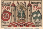 Notgeld Stadt Aschaffenburg 0220.10.20 , 25 Pfennig Schein in kfr. o.D.  Bayern Verkehrsausgabe