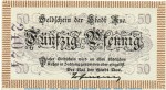 Notgeld Stadt Aue 0250.15.01 , 50 Pfennig Schein in kfr. o.D. , Sachsen Verkehrsausgabe