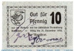 Notgeld Stadt Bentschen 0420.05.10 , 10 Pfennig Schein in kfr. bis 31.12.1918 , Posen Verkehrsausgabe