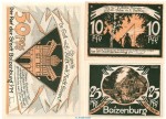 Notgeld Stadt Boizenburg 134.1.a mit b , Reutergeld Set mit 3 Scheinen in kfr. o.d. Mecklenburg Vorpommern Seriennotgeld