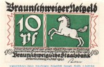 Notgeld Stadt Braunschweig 155.2.b , 10 Pfennig Schein o. Drfa. in kfr. von 1921 , Niedersachsen Seriennotgeld