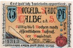 Notgeld Stadt Calbe 213.2 , 75 Pfennig roter Stempel in kfr. o.D. Sachsen Anhalt Seriennotgeld