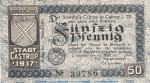 Notgeld Stadt Castrop , 50 Pfennig Schein in kfr. Tieste 1105.05.06 von 1917 , Westfalen Verkehrsausgabe