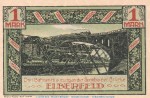 Notgeld Stadt Elberfeld 324.1 , 1 Mark Schein Nr.1 -grün- in kfr. von 1920 , Westfalen Seriennotgeld