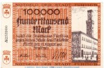 Notgeld Stadt Fürth , 100.000 Mark in kfr. Keller 1654.c von 1923 , Bayern Inflation