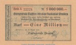 Notgeld Stadtgirokasse Dresden , 1 Million Mark Schein in gbr. Keller 1074.a von 1923 , Sachsen Inflation