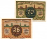 Notgeld Stadt Glogau , Set mit 2 Scheinen in kfr. Tieste 2280.05.45-46 o.D. Schlesien Verkehrsausgabe