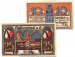 Notgeld Stadt Halberstadt 504.1.a , Set mit 2 Scheinen in kfr , von 1920 , Sachsen Anhalt Seriennotgeld