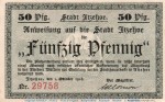 Notgeld Stadt Itzehoe 3225.05.10 , 50 Pfennig Schein in kfr. von 1918 , Schleswig Holstein Verkehrsausgabe